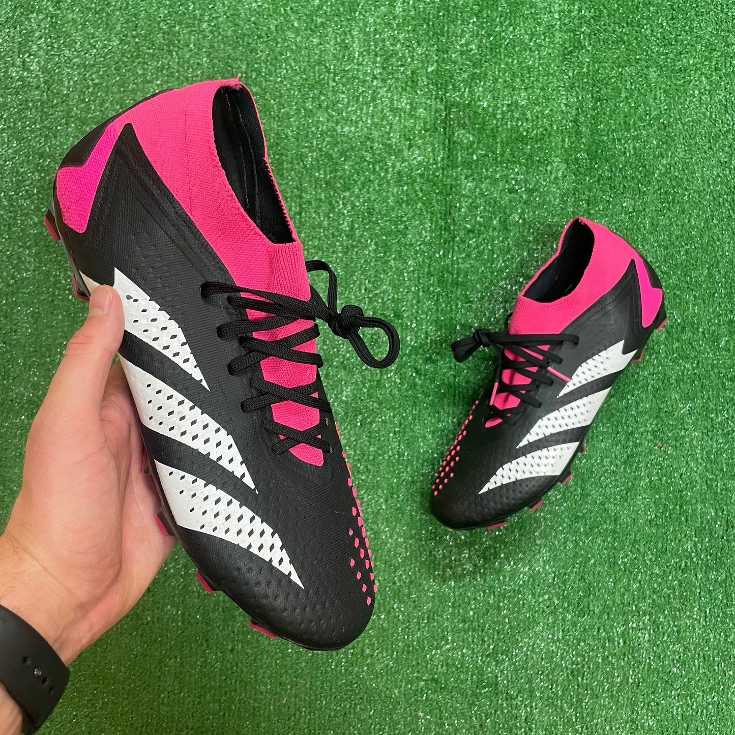 Adidas Predator Accuracy.2 L Black/Pink FG Football Boots (Pre-Loved) - UK Size 11