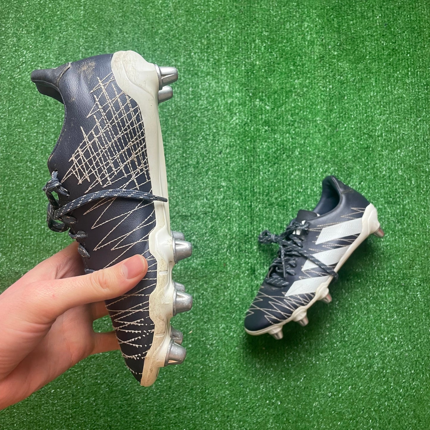 Adidas Kakari Blue SG Rugby Boots (Pre-Loved) - Size UK 6