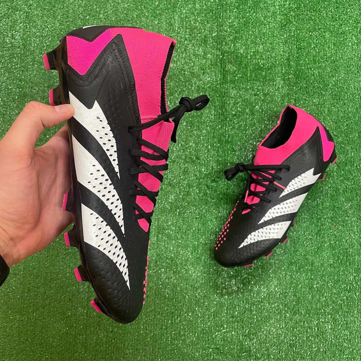 Adidas Predator Accuracy.2 L Black/Pink FG Football Boots (Pre-Loved) - UK Size 11