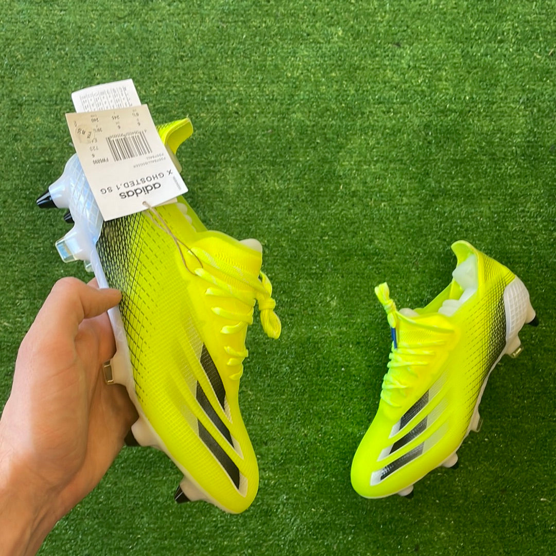 Adidas X Ghosted.1 Yellow SG Football Boots (Brand New) - Size UK 6